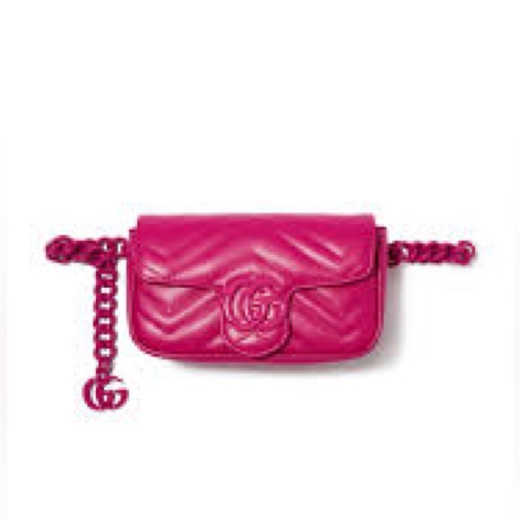 💖Limited edition!💖 GG MARMONT FUSHIA HOT PINK BELT BAG - size 95 - Picture 10 of 16
